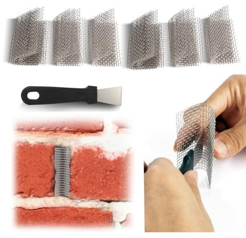 60 Pieces Stainless Steel Weep Hole Covers for Brick Wall, 2.75 Inch Brick Hole Filler, Bended Window Weep Hole Covers to Stop Mice, Wasps, Lizards, Snakes, Scorpions, and More