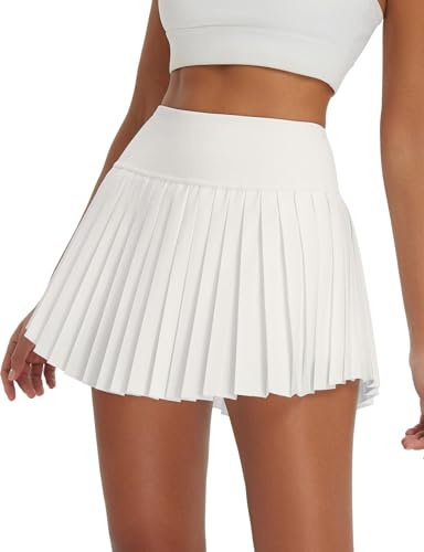 BALEAF damkjol kort sommar kjolar hög midja veckad kjol flickor sommarkjol elegant damkjol, Vit, M