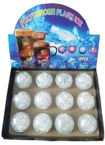 Glaçons à LED, cubes de glace éclairés pour boissons - cubes de glace clignotants | Lumières de boisson à LED multi couleurs activables et réutilisables lot de 12 pour décoration