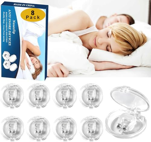 Schnarchstopper Anti Schnarch NasenClip, 8 PCS Anti Schnarch Magnet NasenClip, Schnarchen Stopper Nasenklammer Nasendilatator Verhindern Effektiv Schnarchen