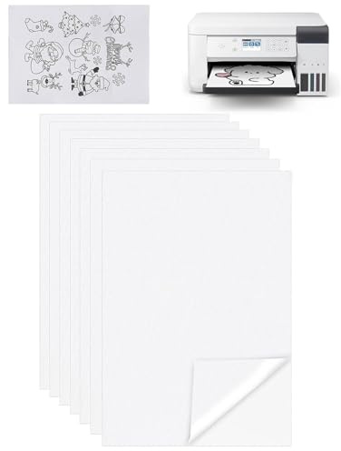 ​KEMUZ Carta Idrosolubile per Ricamo 7 Fogli - Stabilizzatore Autoadesivo e Stampabile per Macchina/Mano, Punto Croce, 21x29.7cm.