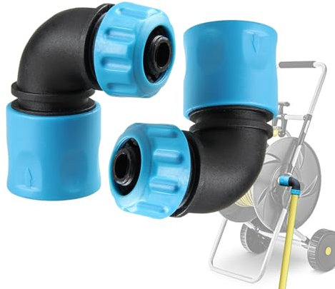 2 tubi per acqua da giardino, angolo di 90 gradi, attacco rapido, set di connettori per tubo da giardino, connettore per tubo 'acqua, accessorio per irrigazione da giardino, irrigazione