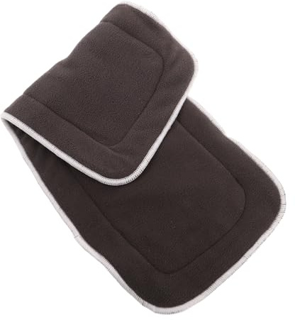 UKCOCO Washable Reusable Adult Incontinence Pads 20x46cm 4-Layer Carbon Fiber Cloth Diaper Inserts for Elderly and Disabled, Breathable White Liner with Edge Stitching for Daily Care