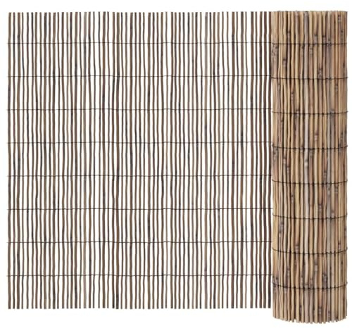 HFXHIJXQ Valla de juncos de 500 x 80 cm – Estera de cañas como protección visual para jardín, balcón y terraza, valla de jardín natural de juncos y alambre de metal, estera de protección visual