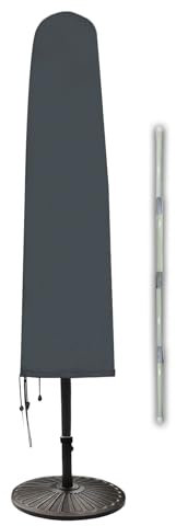 HENTEX Sonnenschirm Schutzhülle für Sonnenschirme bis Ø 400cm, 250x55/60 cm, mit faltbaren geliefert Fiberglasstab, Ampelschirm Wasserdichtes Atmungsaktives