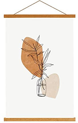 Sanauto B0 Posterleiste Posterschiene Posterleisten 100CM, Magnet Magnetische Holz Poster Aufhänger Halter Rahmen Leisten Bilder Bild Bilderleiste Bilderrahmen 100x70 (100cm, Teak)