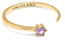 SINGULARU - Anillo Sophie Lavande. Ajustable. Plata de Ley 925 con Acabado Baño de Oro de 18 Kt. Talla Unica. Joyas para Mujer