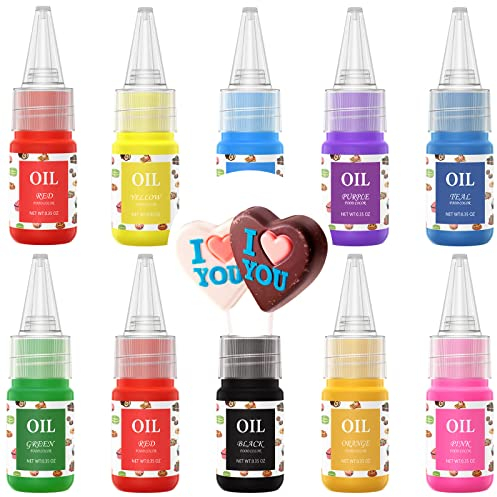 E-Kongton Fettlösliche Lebensmittelfarbe Schokoladenbraun – Leuchtende Farbe, geschmacksneutral, hochkonzentrierte Lebensmittelfarbe, zur Dekoration von Kuchen, 10 Flaschen (10ml/pro Flasche)