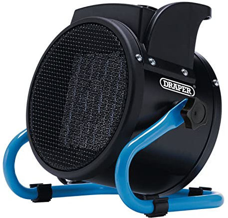 Draper 04565 PTC Fan Heater, 2kW, 2 Heat Settings, Blue and Black, Heater for Home and Office