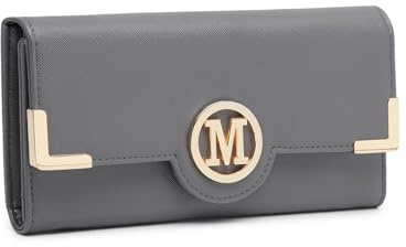 Miss Lulu Damen Geldbörse Lange Portemonnaie Damen PU Leder Elegante Brieftasche Kartenfächer Geldbörse mit Mehreren Kartenfächern, Mehrfarbig mit Handyfach