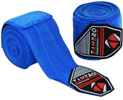 ZAHBRO Guantes interiores de boxeo para niños, opciones de 2,5 y 3,5 metros disponibles: protege tus manos con confianza (azul, 3,5 metros)