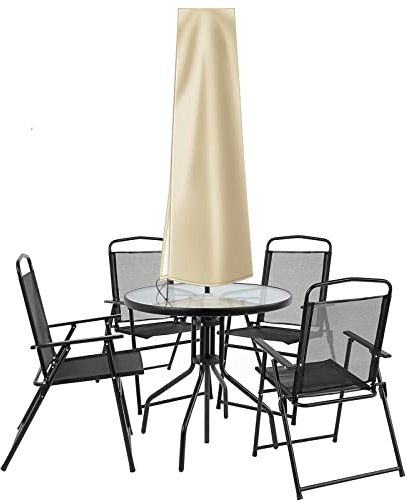 OKPOW Copertura per ombrellone, resistente, antistrappo, 600D, impermeabile, adatta per ombrellone da giardino con diametro di 300 cm, antivento, anti-UV, grande copertura con cerniera (170 x 27,5 x
