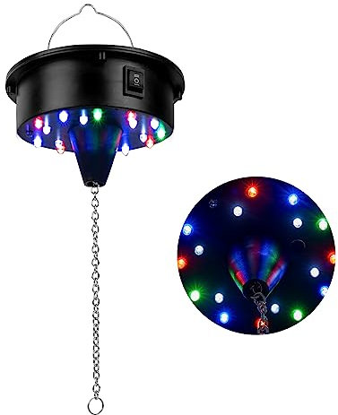 Rotating Mirror Disco Ball Motor: 6 RPM Light Up Disco Ball Spinner Hanging Mirror Ball Motor with 18 RGBW Led Light for 4 6 8 12 Disco Balls, Parties,Home Decor, Weddings, Nightclubs, KTV