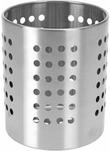 Carousel Home Stainless Steel Kitchen Cutlery Holder Pot | Kitchen Utensil Drying Rack Cutlery Caddy Case | Multi-Purpose Organiser for Silverware - 13cm