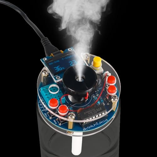 DIY Luftbefeuchter Lötbausatz mit OLED Display – Temperatur- & Luftfeuchtigkeitsanzeige, Timer & Zielwert-Einstellung, Elektronik Set für Schüler Student Maker & Technik-Einsteiger Weihnachten Präsent