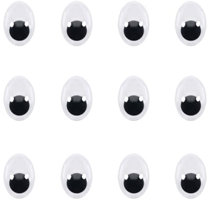 TOAOB 30pcs Yeux Mobiles Autocollants Oval Oeil Adhésifs 10x15mm