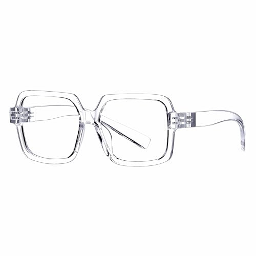 Eyekepper 6 st läsglasögon för män, metallfria och skruvfria, fjäderdragkedjor, överdimensionerad fyrkantig ram