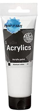 PAINT IT EASY NEU Studio Acrylfarbe, Akademie Qualität, 120 ml, Weiß