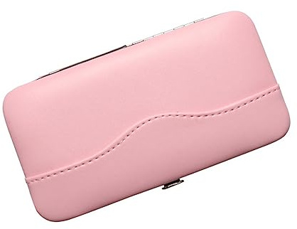 esowemsn Aufbewahrungstasche aus PU-Leder, leer, kleiner Pinzettenbehälter für Wimpernverlängerung, Pinzette, Organizer, Etui, Wimpern, Eyeliner, Make-up-Werkzeug, Zubehör (rosa), Pink, Tragbar