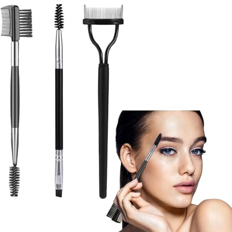 3 Piezas Kit de Cepillo Pestañas,1x Cepillo Cejas,1x Separador de Pestañas, 1x Peine Cejas, y Carrete para Pestañas Herramientas Profesionales para Maquillaje de Ojos