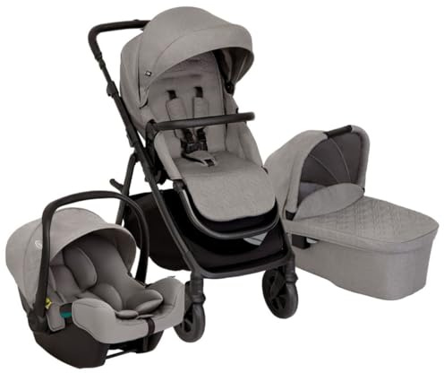 Graco Near2Me™ DLX 3in1 Kinderwagen-Set, inkl. Babywanne (0-9 kg) und Babyschale (40-75 cm), bis 22 kg, rückwärts, vorwärts, kompakt gefaltet, inkl. Adapter und Regenverdeck, grau, Ash