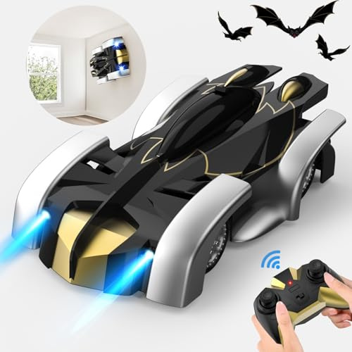 Voiture Telecommandée, Bat Jouet Garçon 3 4 5 6 7 8 Ans 2,4Ghz Petite Voiture de Course Qui Roule sur Les Murs, RC Drift Cars Voitures Enfant Jeux Intérieur Cadeau Noël Anniversaire pour Garçon Fille
