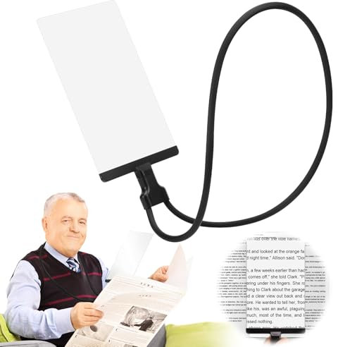 Starvortex Lupa de Lectura 5X, Página Completa, Manos Libres, 8x5, Cuello de Ganso Flexible, para Leer Libros, Coser, Regalos para Personas Mayores