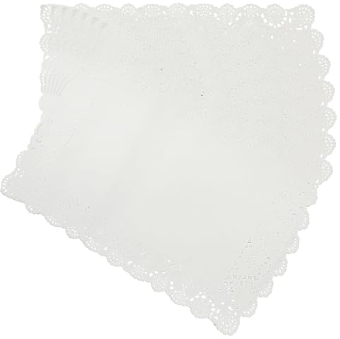 Bonsicoky Confezione da 100 centrini di carta rettangolari – centrini di carta bianca in pizzo per alimenti – tovagliette usa e getta per feste di compleanno e decorazioni da tavola di nozze – 30 x 40