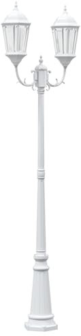 vidaXL Lumière de Jardin Blanc 235 cm Aluminium, Éclairage de Chemin Traditionnel, Appliques d'extérieur Robustes, Lampes de Jardin rustiques, lanternes résistantes au Temps.