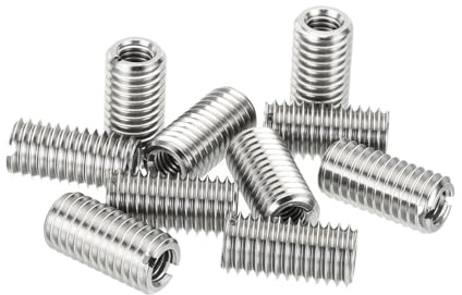 HiPicco 10 Pcs Thread Adapter Sleeve Reducing Nut, M8 x 1.25 Male to M6 x 1 Female Thread Stainless Steel Repair Insert Nut Screw 20mm Length Reducer Conversion Fastener