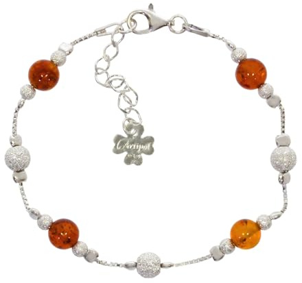 Artipol Bracelet fabr.européenne style français. Argent rhodié Ambre naturelle - modèle B2802-B