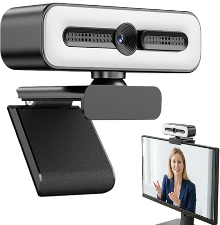 WIYETY 1080P USB-webbkamera: Med sensor och 120° vidvinkel webbkamera med mikrofon och integritetsskydd automatiskt fokus 1080P webbkamera för PC laptop skrivbord möten och videochatt (svart)