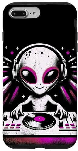 Custodia per iPhone 7 Plus/8 Plus Alien DJ Mixing Music - Divertente design extraterrestre per feste