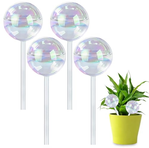 Eniyou 4 Pezzi Bulbi Autoirriganti Vetro 22 X 7 cm (170ml) Bulbo Autoirrigante Sfere Irrigazione Trasparente per Piante da Interno in Vaso, Fiori da Terrazza e Piante Sospese