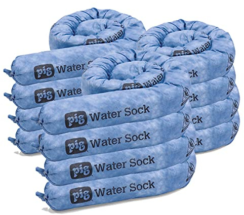 PIG Super Absorbent Sock for Water - 12 Pack - 3 x 48 - Absorbs Up to 1.75 Gallons per Sock - PM50636