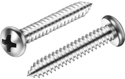 Mellewell #8 x 1-1/4 Pan Head Self Tapping Screw, Pan Head Sheet Metal Screws Wood Screws, Stainless Steel 304 (18-8), 100 Pack