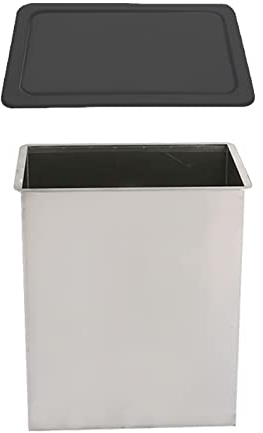 LYXXW Cubo De Basura Integrado En La Encimera, Cubo De Basura Integrado con Tapa Aleta Equilibrio, Cubo De Basura Cocina Cuadrado Acero Inoxidable Cepillado con Tapa Giratoria, para Banco Bar,Negro,S