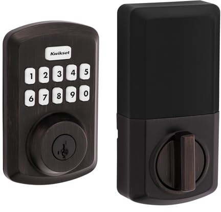 Kwikset 992500-009 Powerbolt Electronic Deadbolt, Venetian Bronze, Transitional