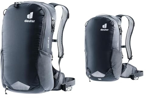 deuter Race Air 10 Fahrradrucksack, Schwarz & Race 8 Fahrradrucksack