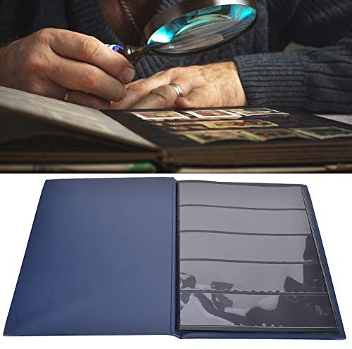 Álbum de Sellos Postales de 10 Páginas, Libro de Colección, Estuche para álbum de Colección de Sellos, Soporte de Colección Azul para Colección de Sellos (Azul)
