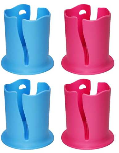 4pcs Porte-Boissons pour Planche à Pagaie, Usage Multiple Porte-Gobelet Kayak Universel Anti-Renversement Corde Attachée Porte-Bouteille d'eau pour Planche de Surf pour Extérieur (Bleu, Rose)