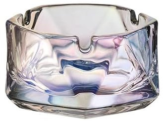 Cenicero Cenicero for Patio Exterior Cenicero de Vidrio Hogar Creativo Sala de Estar Cenicero Grande Oficina KTV Hotel Restaurante Bar Cenicero de Puros Dedicado Bandeja de Ceniza(Dazzling color)