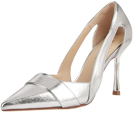 GBBRZKTB Talons Hauts Escarpins Talons Aiguilles Bout Pointu Femme Chaussures Enfiler pour Bureau Mariages Soirées 8,5cm,Silver-40