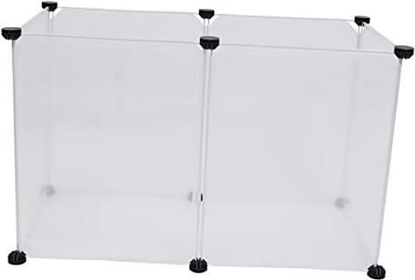 ibasenice Pet Safety Fence Transparente Valla Desmontable para Conejos y Animales Pequeños Estable y Fácil de para Interior y Exterior