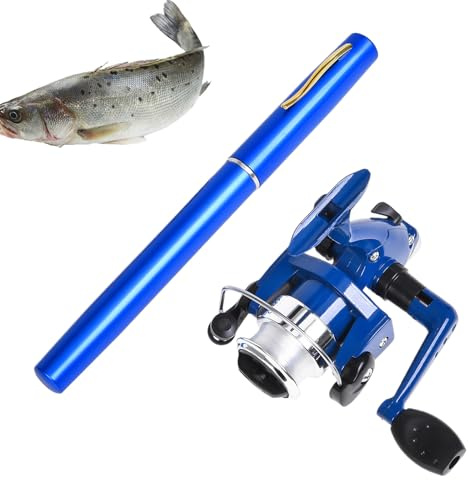 Caña de Pescar telescópica con Carrete para con Mosca, 99 cm, Equipo Antideslizante, Juego de portátil para Mujeres, Hombres, Pescadores en Lago, Puerto, mar, Estanque