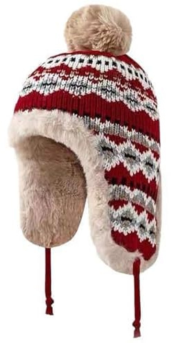 MLPKOI Winter Peruvian Hat, Chapeau d'hiver Chaud, Bonnet Tricoté Flexible avec Boule De Poils, Chapeau en Peluche Douce, Tricoté Pompon Bonnet Bonnet-Taille Unique, Produits D'Extérieur d'hiver