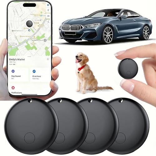 MIUXGIO Traceur GPS Bluetooth Tag Localisateur Apple, Compatible Find My (iOS), Alternative, pour Clés de Voiture, Portefeuilles, Valises, Chiens, Chats, Enfants et Personnes Âgées (Lot de 4)