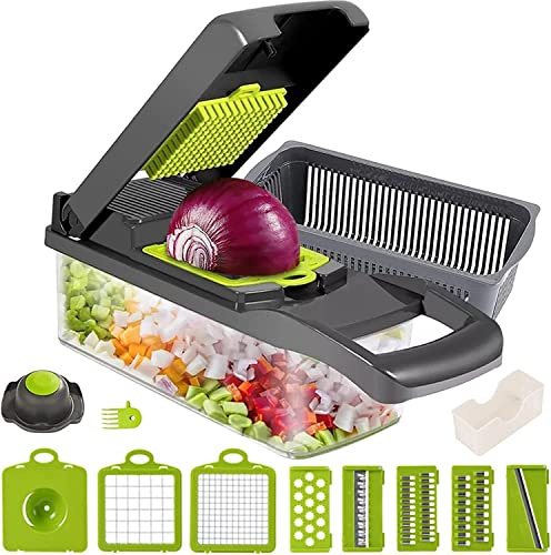 Guyisile Multifuncional Cortador de Verdura,15 en 1 Mandolina de Cocina