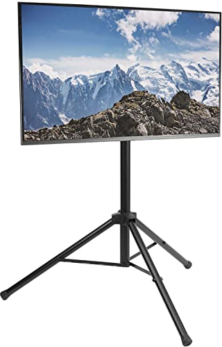 VIVO Tripod 32 to 55 inch LCD LED Flat Screen TV Display Floor Stand, Portable Height Adjustable Mount, Black, STAND-TV55T