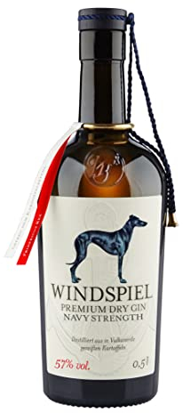 Windspiel Gin Premium Dry Gin Navy Strength (1 x 0,5 l) ausgezeichneter Premium Manufaktur Gin in Navy-Stärke für ausgezeichnete Gin Tonics/Longdrinks und Cocktails